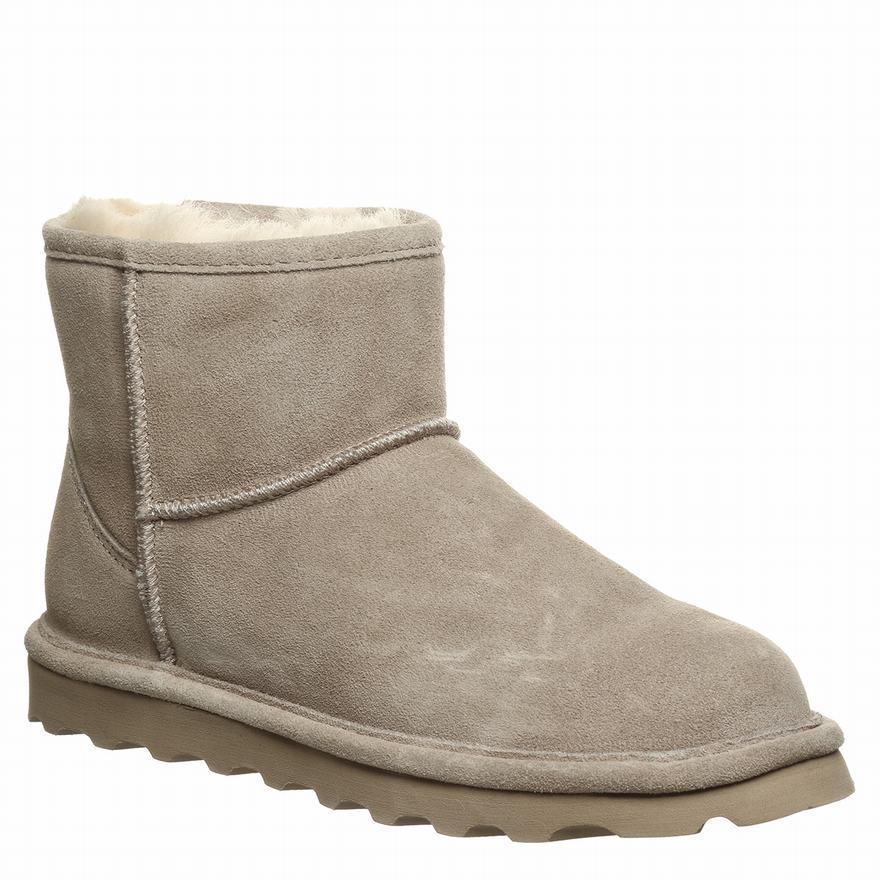 Bearpaw Alyssa Snow Boots UK - Women's Boots Beige ||SQAZMJ-174||